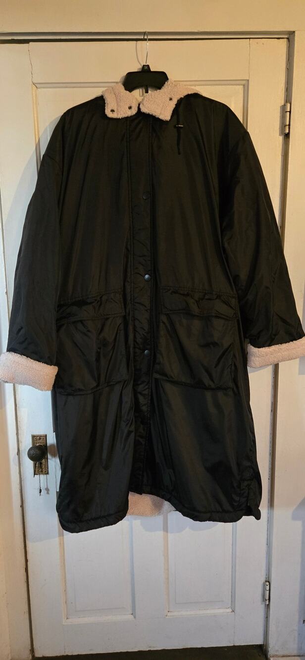 ASOS Teddy Lined Maxi Coat Womens Size 20 Long Winter Oversized Jacket
